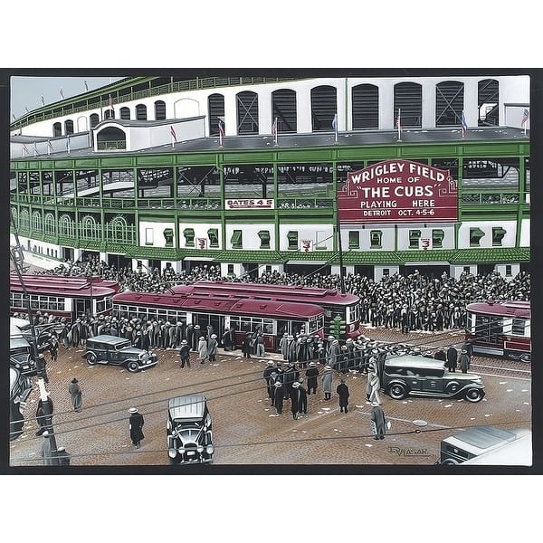CANVAS Wrigley Field by Darryl Vlasak SPORTS ART Painting Reproduction