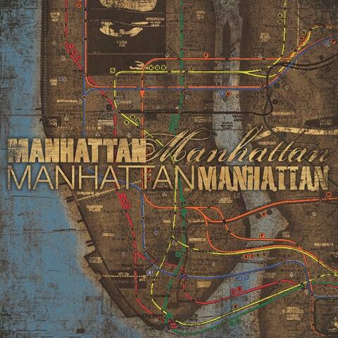 CANVAS Manhattan Transit Map Graphic Art - 20 x 20