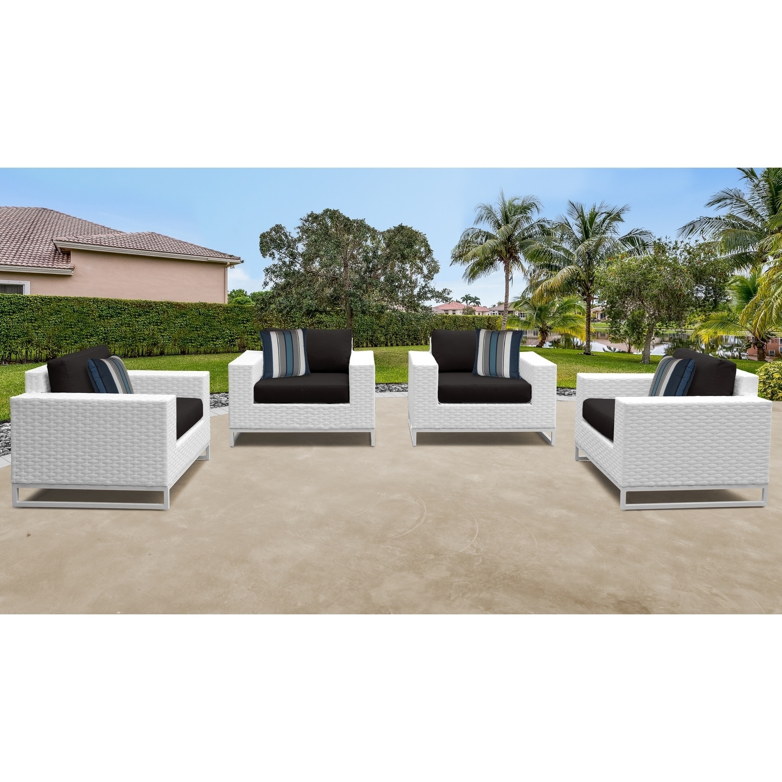 Shop Miami 4 Piece Outdoor Wicker Patio Furniture Set 04a Overstock 29132109