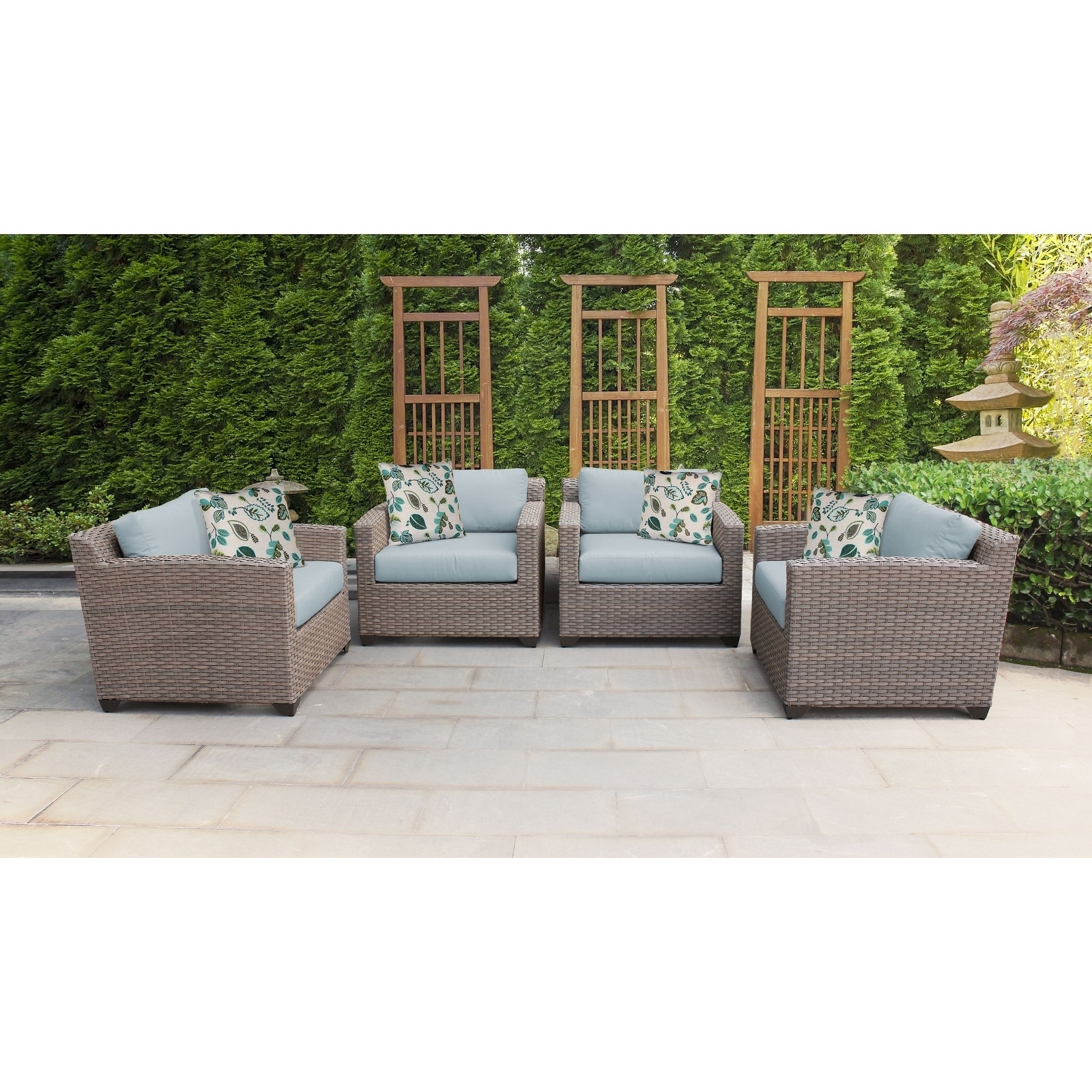Florence 4 Piece Outdoor Wicker Patio Furniture Set 04i Outdoor Wicker Patio Furniture Set 04i