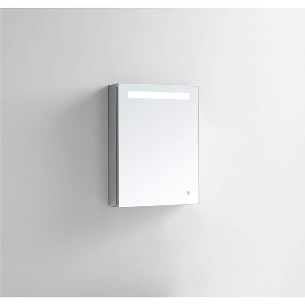 AQUADOM Pacifica LED Medicine Cabinet 20"x26"x5" Right Hinge