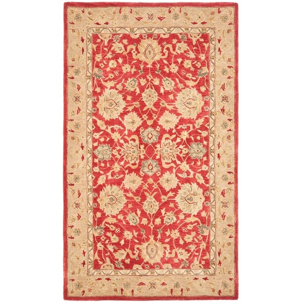 Safavieh Handmade Anatolia Traditional Oriental Red/ Ivory Hand-spun Wool Rug - 9' x 12'