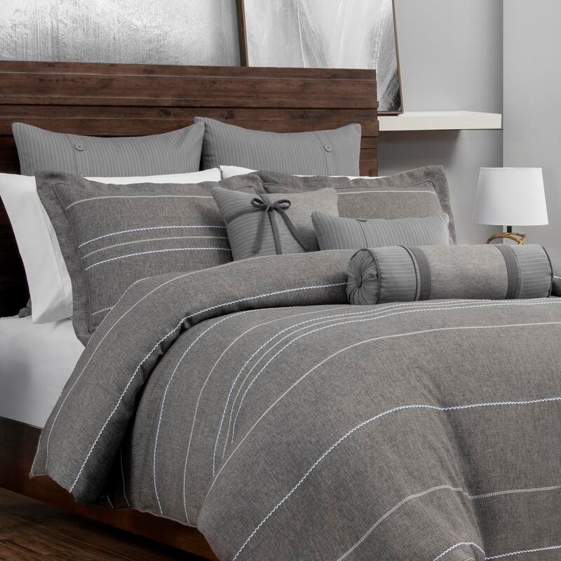 Shop Croscill Siena Gray Woven Bolster Pillow Free Shipping