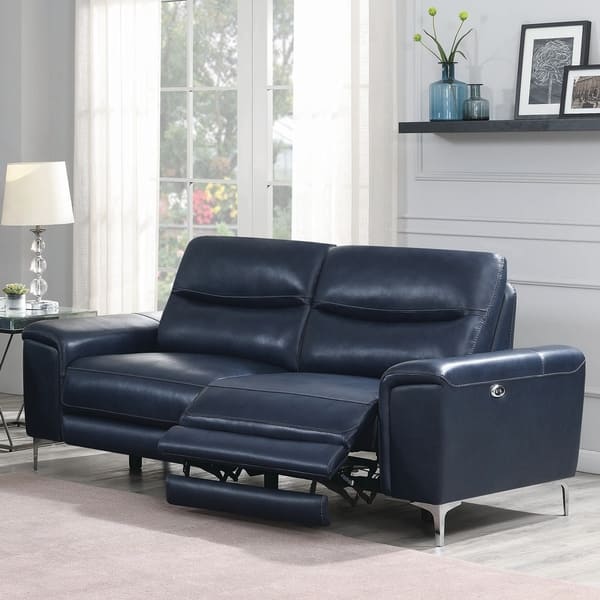 Shop Jennell Ink Blue Upholstered Cushion Back Power Sofa Free