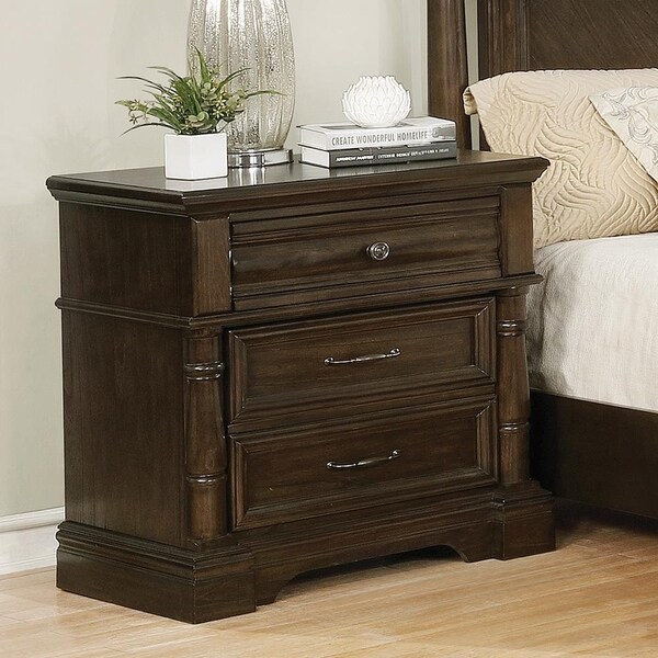 Shop Cordoba Heirloom Brown 3drawer Nightstand with Dual USB Ports