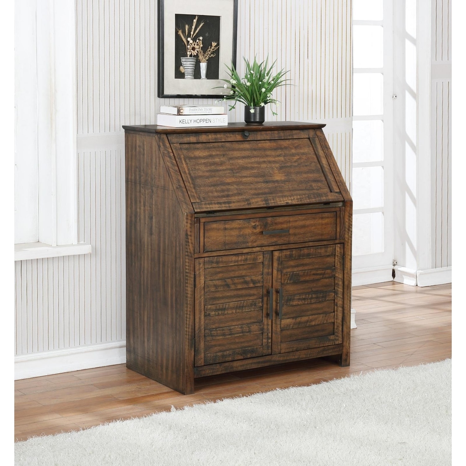 Shop Mellie 1 Drawer Secretary Desk With Two Door Cabinet Free