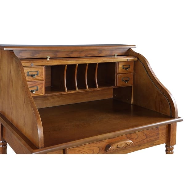 Shop Yukon Warm Honey 5 Drawer Secretary Desk Free Shipping