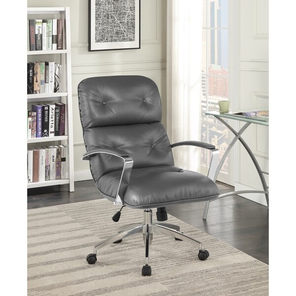 Shop Farley Grey Upholstered Office Chair with Casters - Free Shipping Today - Overstock - 29136631