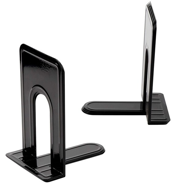 4 Pairs Heavy Duty Non Skid Metal Bookends Book Stoppers for Shelves 9" High