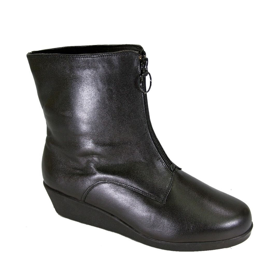 wide width leather booties