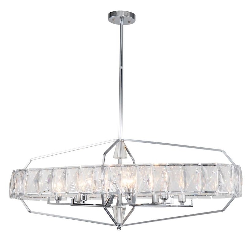 Chrome Metal Chandelier With Clear Crystal Accents - Chandeliers For Bedrooms by Overstock.com