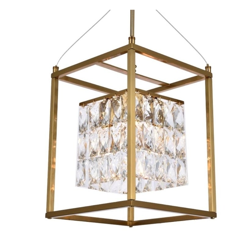 Antique Brass Metal Chandelier With Clear Crystal Accents - Chandeliers For Bedrooms by Overstock.com