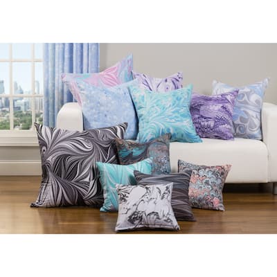 The Art of Marbling Bouquet Designer Throw Pillow