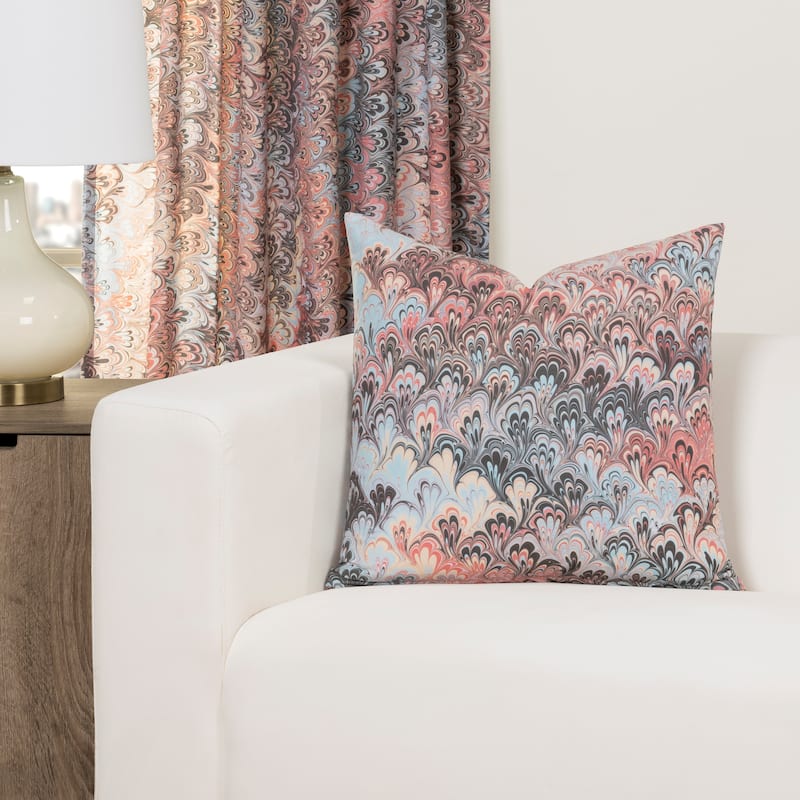The Art of Marbling Bouquet Designer Throw Pillow