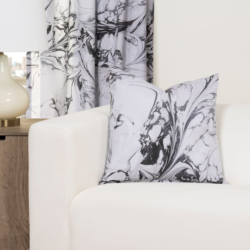 The Art of Marbling Carrara Designer Throw Pillow