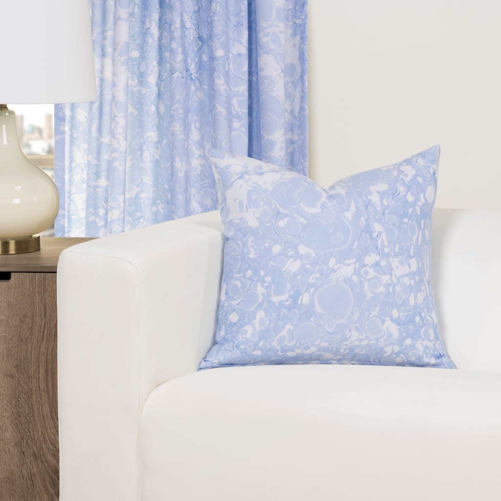 The Art of Marbling Blue Ice Designer Throw Pillow