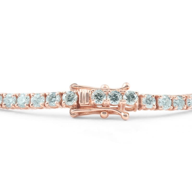 4.35 ct Diamond Tennis Bracelet Rose Gold 7"