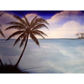 CANVAS Paradise by Ed Capeau Palm Tree Art Painting Reproduction - Bed ...