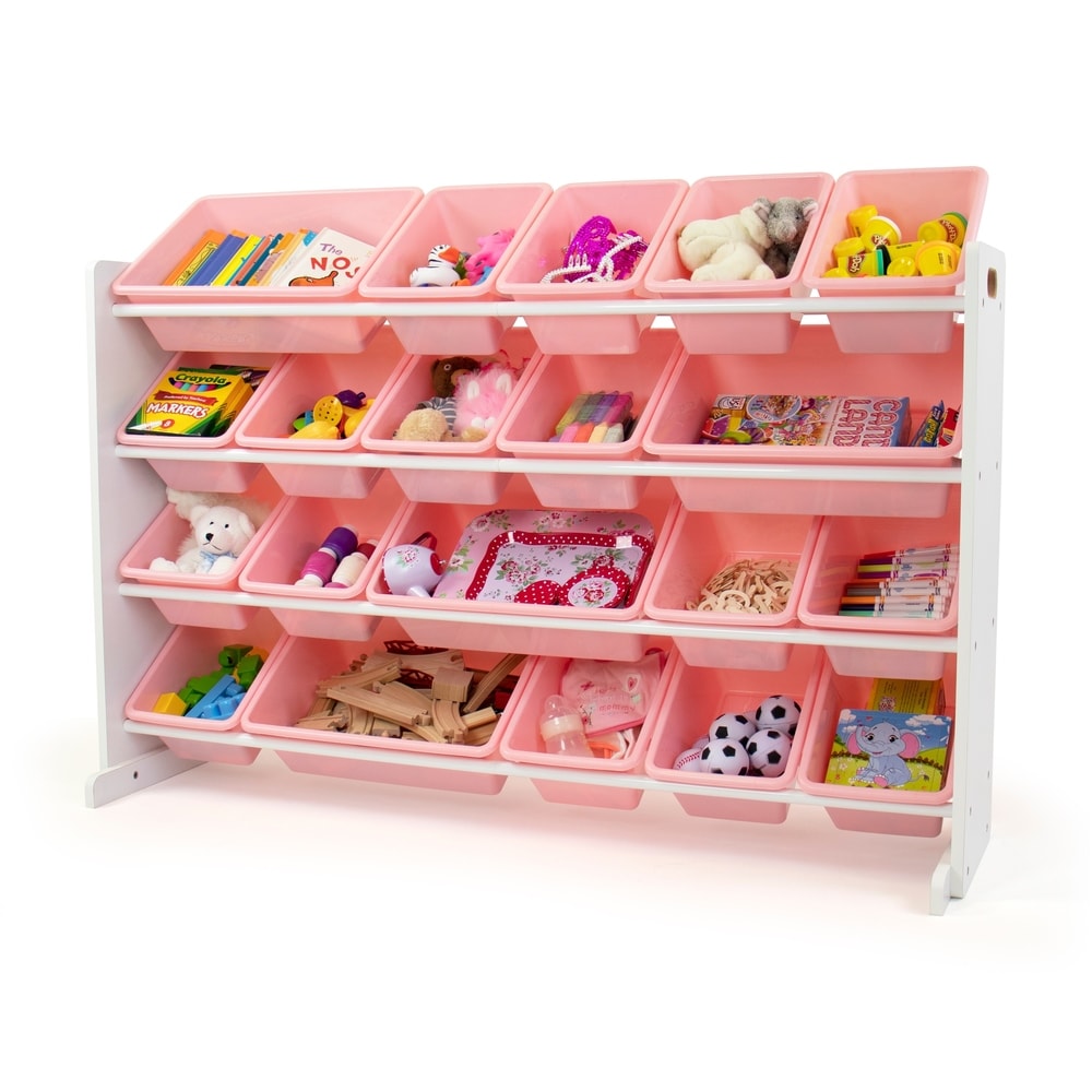 pink toy storage basket