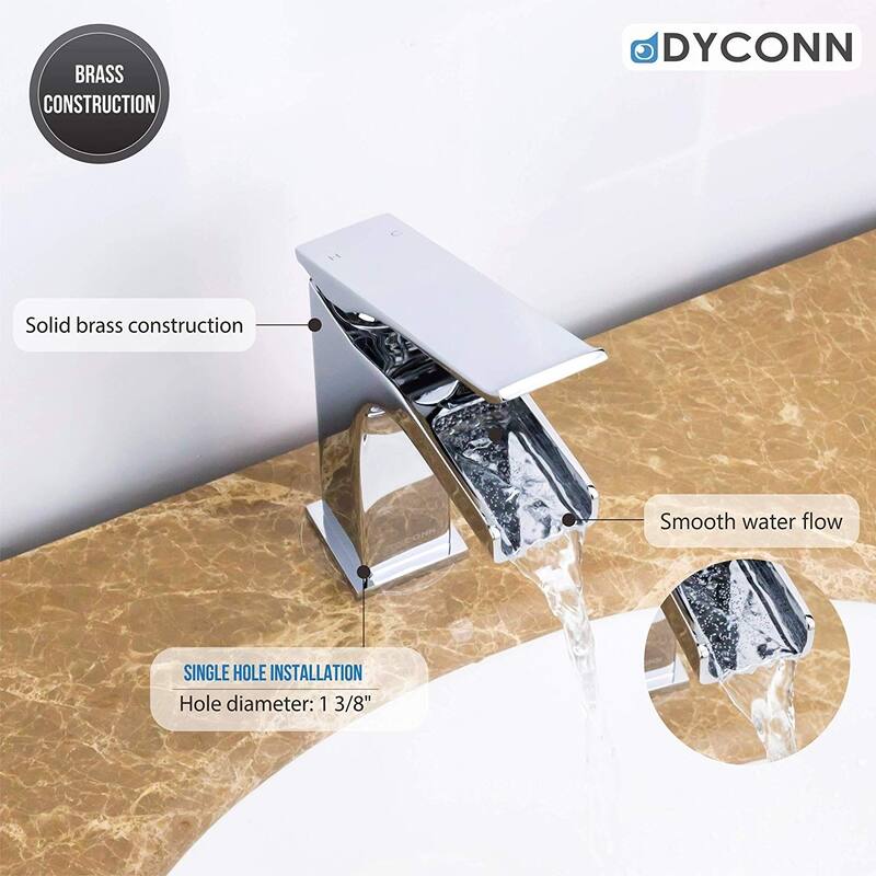 Dyconn Faucet Single-Handle Bathroom faucet - Chrome - Vessel - 5 to 6 Inches
