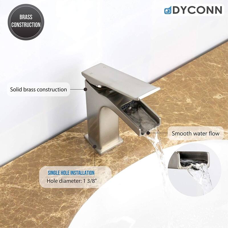 Dyconn Faucet Single-Handle Bathroom faucet - Nickle - Vessel - 5 to 6 Inches