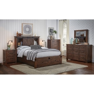 Simply Solid Shelba Solid Wood 4-piece Storage Bedroom Collection - Bed ...