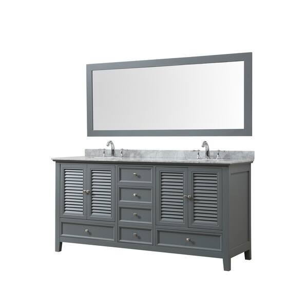 Stufurhome Clarkson Grey 24.25 Inch Corner Bathroom Vanity with