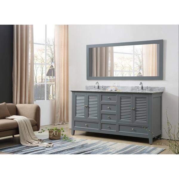 Stufurhome Clarkson Grey 24.25 Inch Corner Bathroom Vanity with