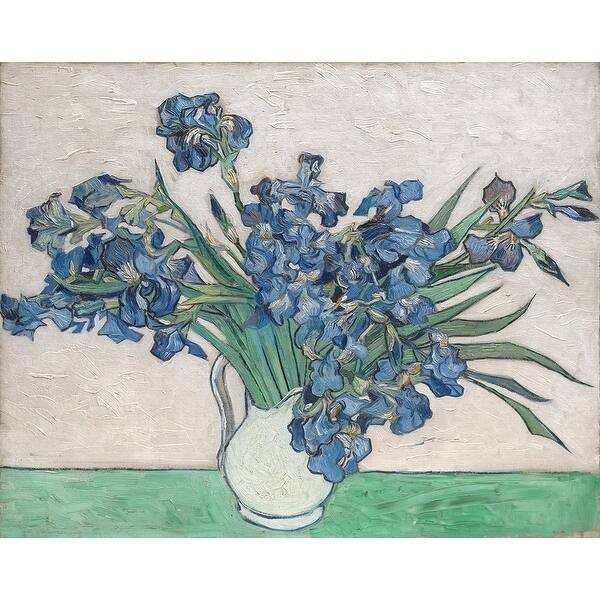 CANVAS Vase with Violet Irises Against a Pink Background 1890 By Vincent Van Gogh - 24x18