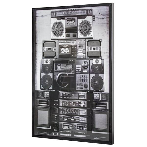 Vintage Boombox Stereo Framed Photo Art Print 37" x 25"