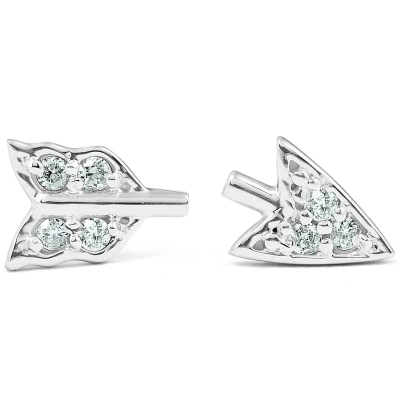 Bliss Diamond White Gold Arrow Diamond Studs Womens Dainty Fashion Earrings