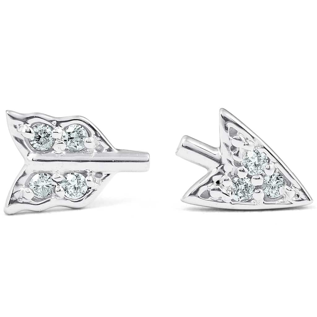 Bliss Diamond White Gold Arrow Diamond Studs Womens Dainty Fashion Earrings
