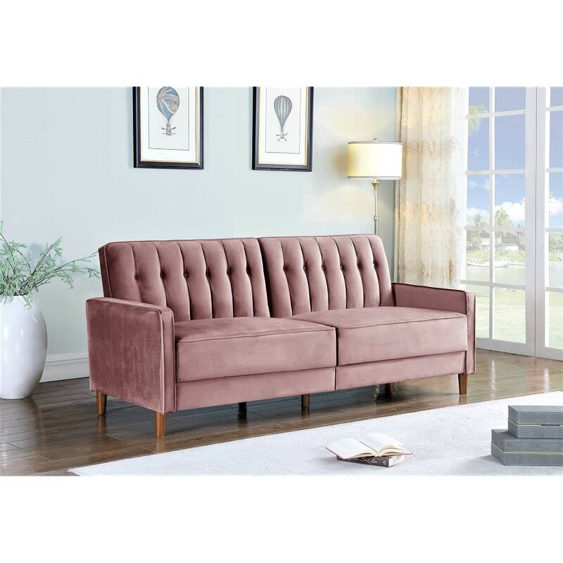 Mills Convertible Sleeper Sofa Bed - Rose