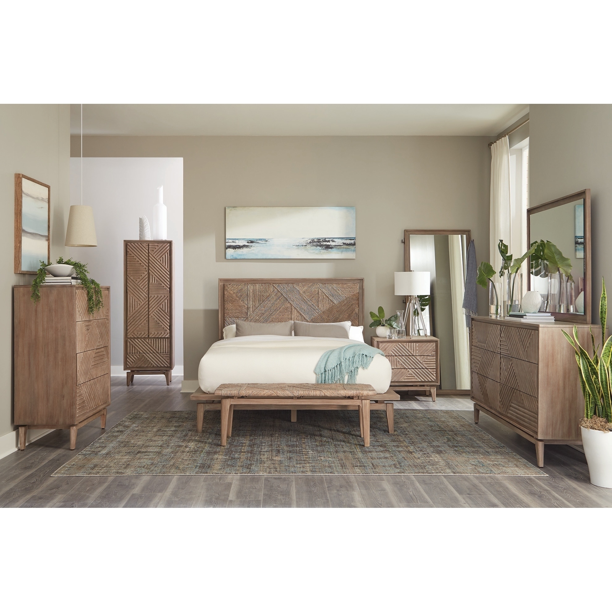 Carson Carrington Hjallbo Sandstone 5 Piece Bedroom Set