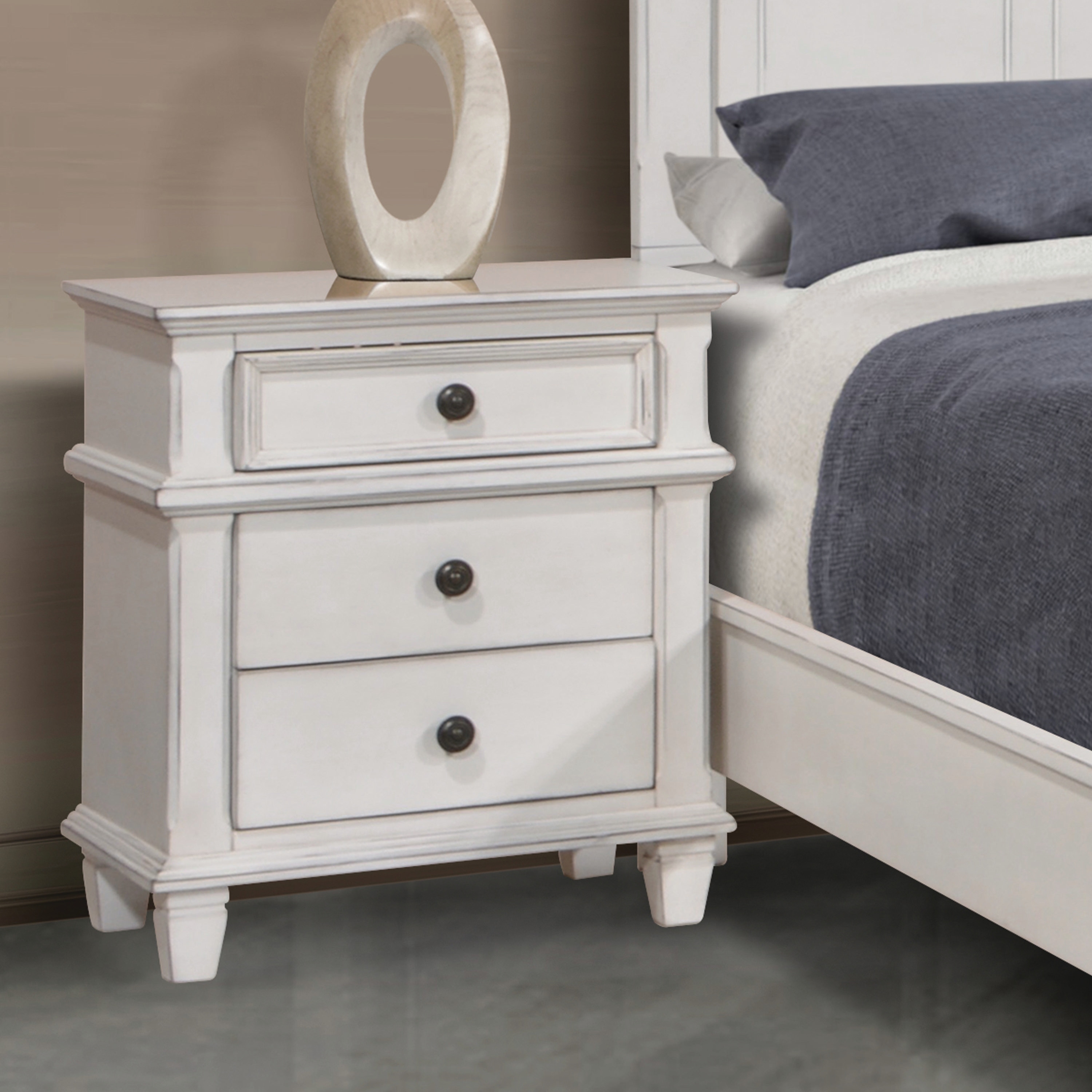 Shop Black Friday Deals On The Gray Barn Avalon Antique White 3 Drawer Nightstand Overstock 29141550