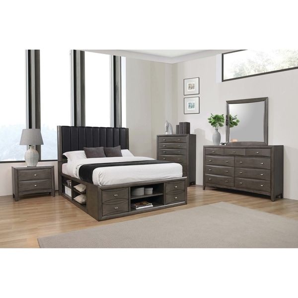 Strick & Bolton Glenda Grey/ Black 5-piece Bedroom Set