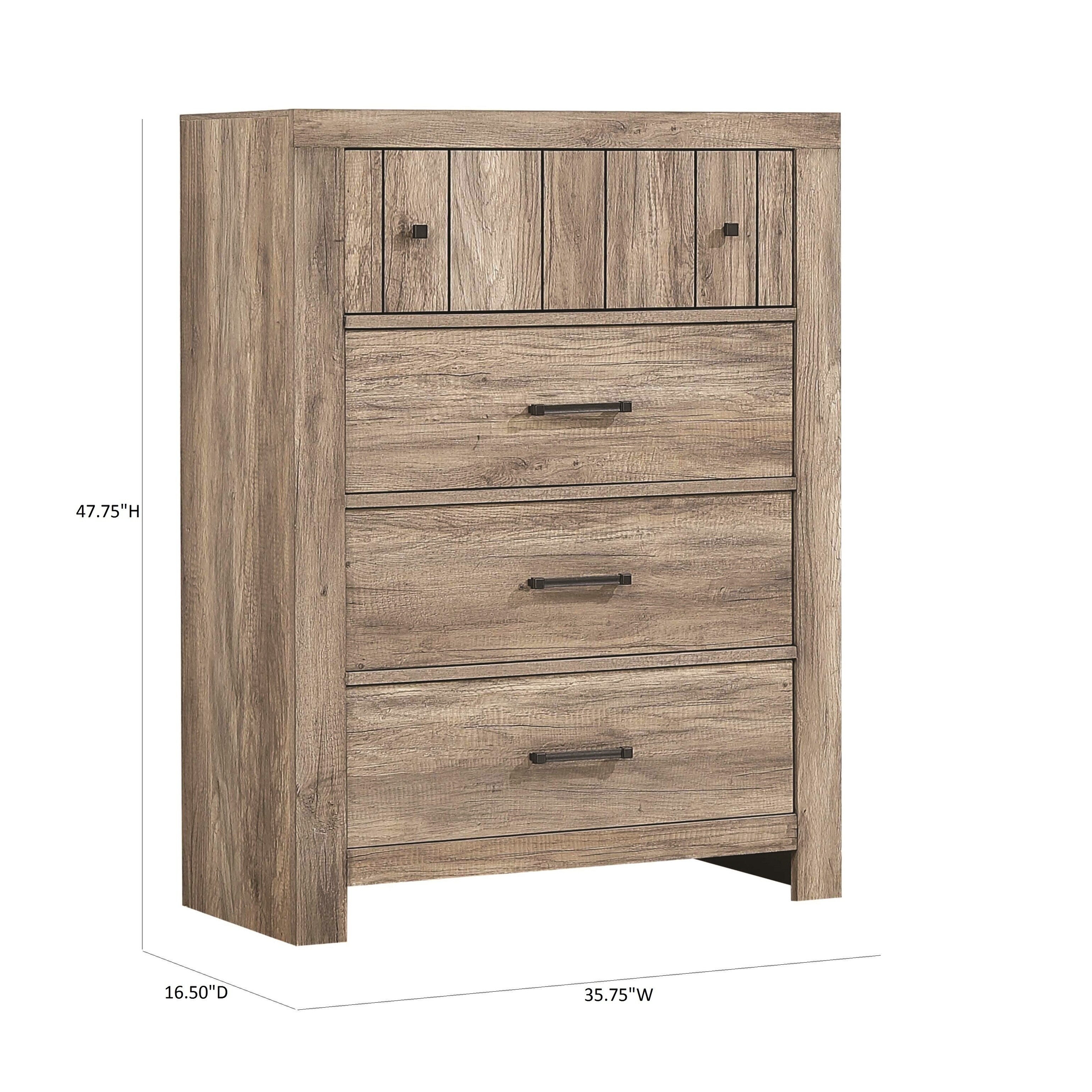 Shop Carbon Loft Wyverna Rustic Oak 4 Drawer Chest Free Shipping