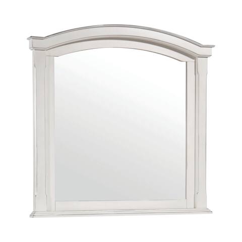 The Gray Barn Avalon Antique White Arched Mirror - Antique White - 40" x 2.50" x 39"
