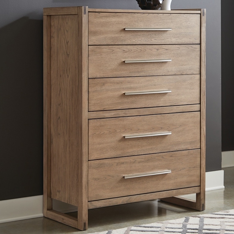 Shop Strick Bolton Ingram Grey Oak 5 Drawer Chest Free