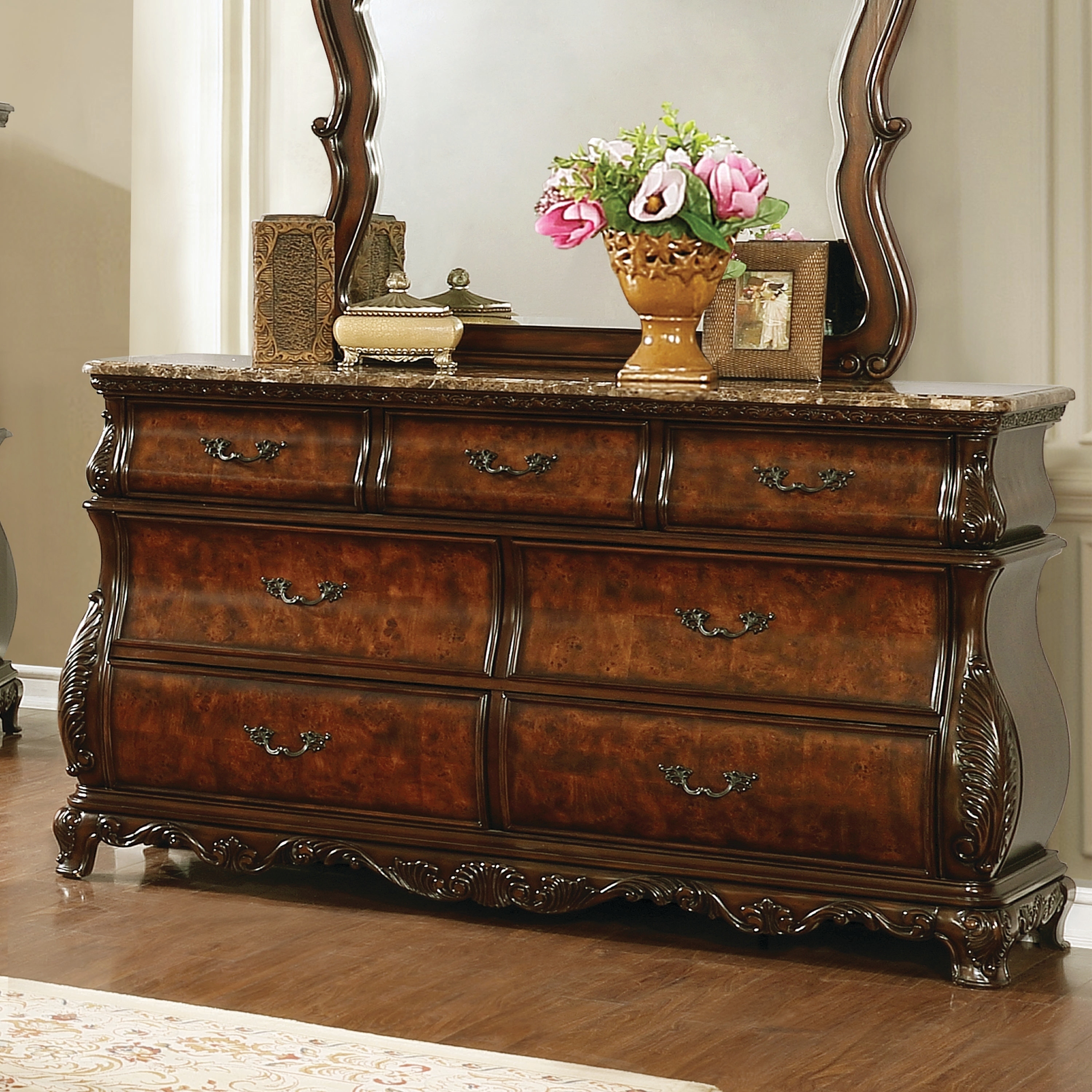 Shop Gracewood Hollow Shridharani Dark Burl 7 Drawer Dresser With