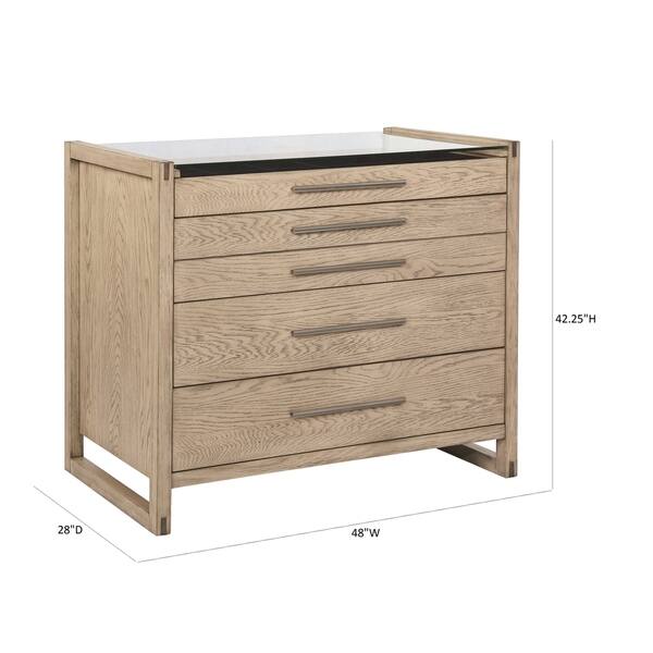 Rectangular Chest Coaster Furniture Smithson Grey Oak 5-drawer Rectangular Chest - Bed ...