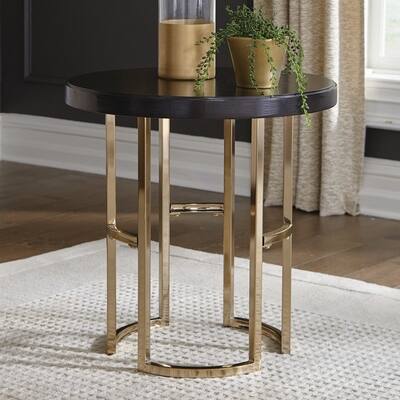 Coaster Furniture Corliss Americano and Rose Brass Round End Table