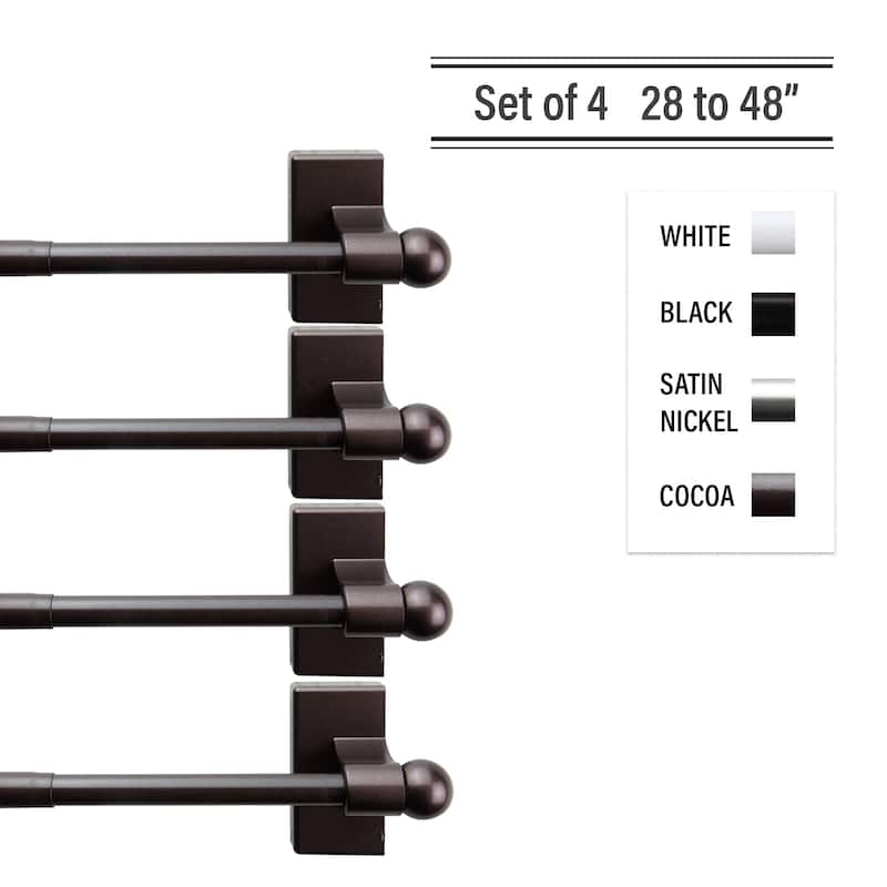 InStyleDesign Magnetic Curtain Rod 28-48 inch ( Set of 4 )