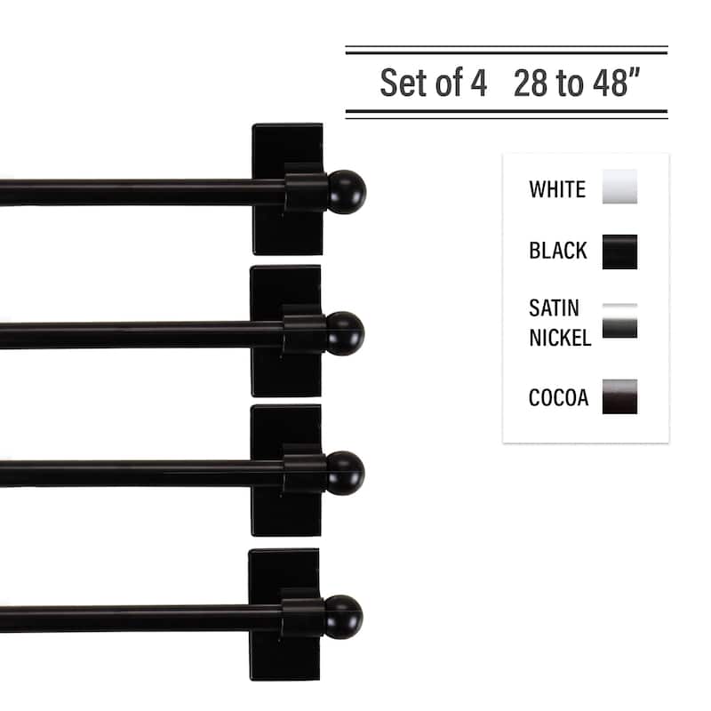 InStyleDesign Magnetic Curtain Rod 28-48 inch ( Set of 4 )