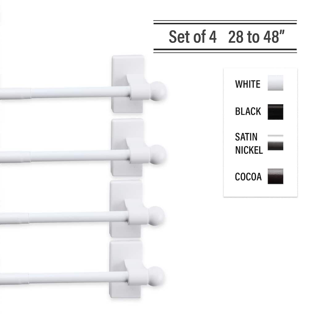 InStyleDesign Magnetic Curtain Rod 28-48 inch ( Set of 4 )