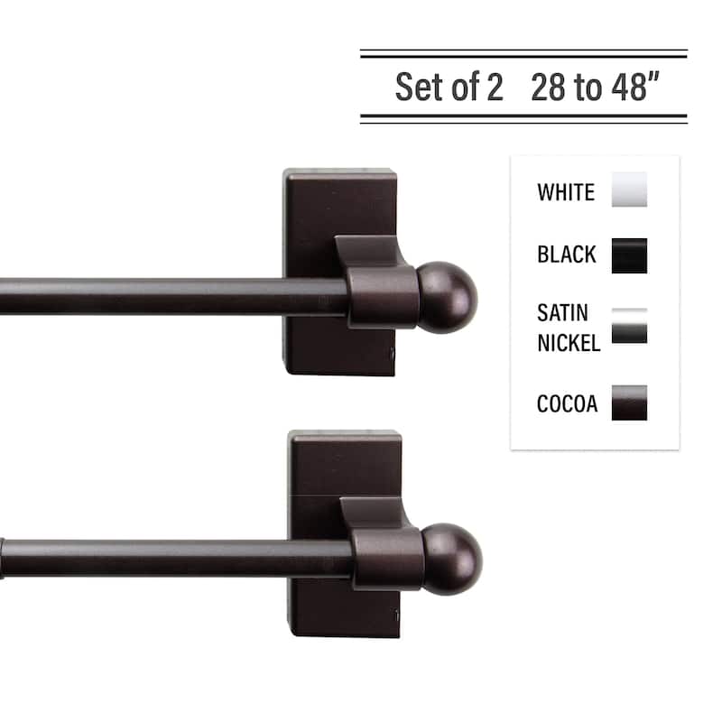 InStyleDesign Magnetic Curtain Rod 28-48 inch ( Set of 2 )