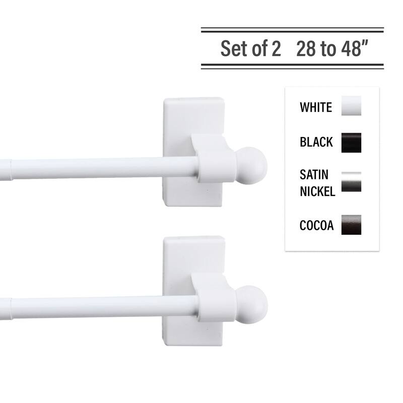 InStyleDesign Magnetic Curtain Rod 28-48 inch ( Set of 2 )