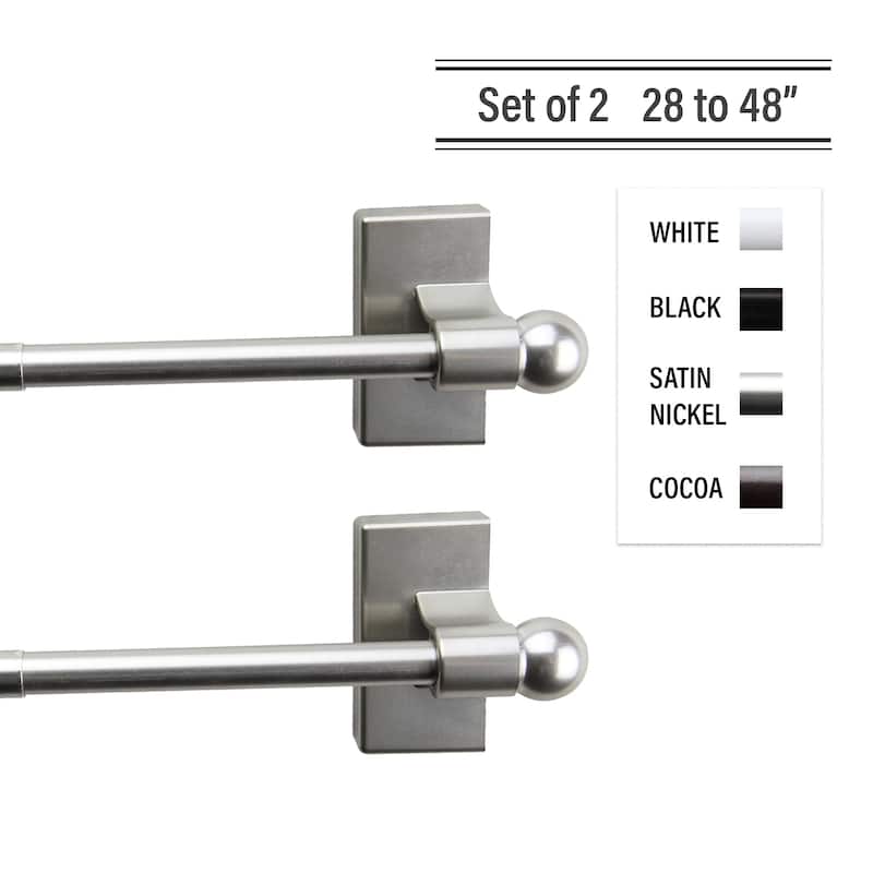 InStyleDesign Magnetic Curtain Rod 28-48 inch ( Set of 2 )