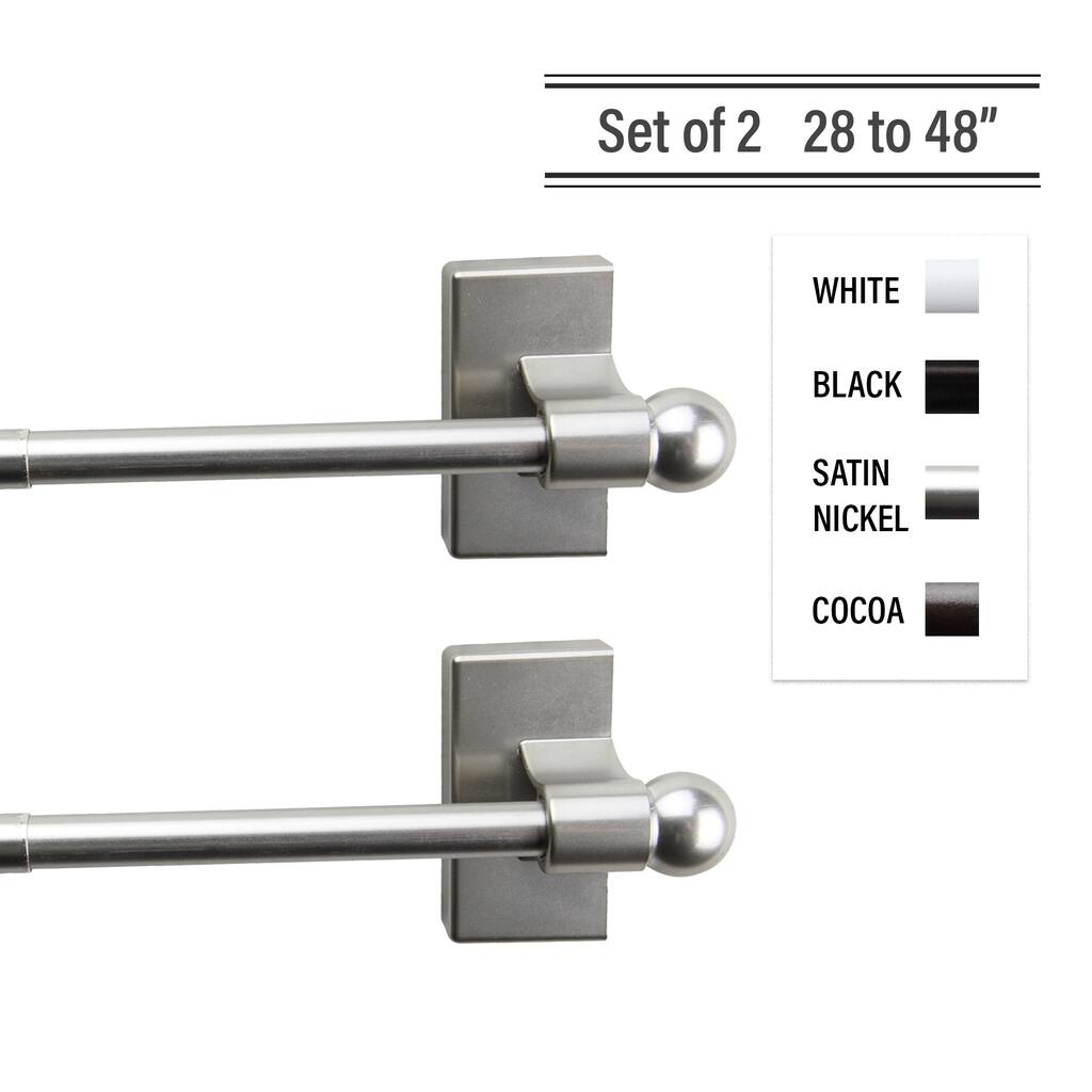 InStyleDesign Magnetic Curtain Rod 28-48 inch ( Set of 2 )