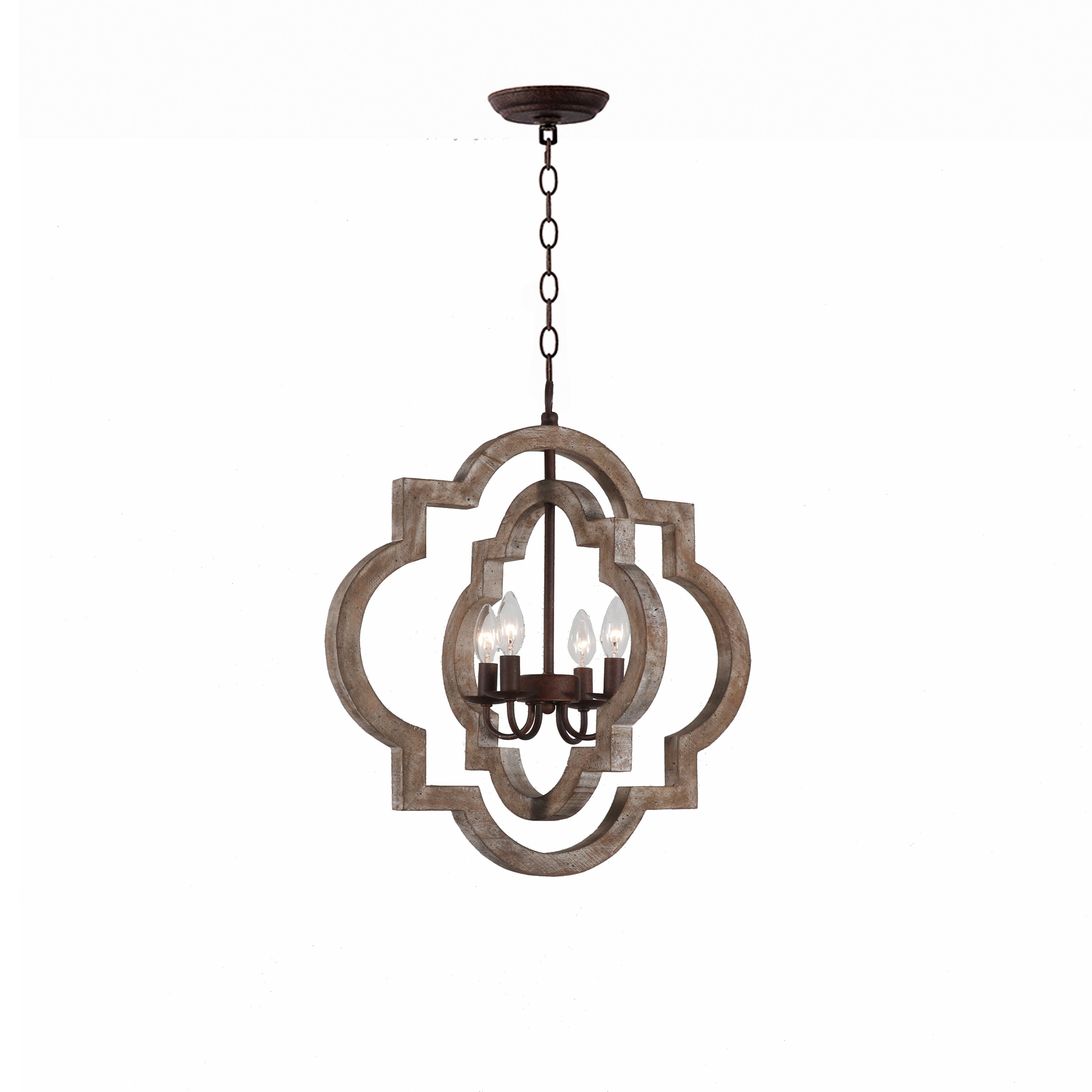 Halen Elton Rustic wood double-ring vintage Foyer  Chandelier Pendant Shabby Chic, Home Decor Dining Room, Bedroom, Living Room - Chandeliers For Bedrooms by Overstock.com